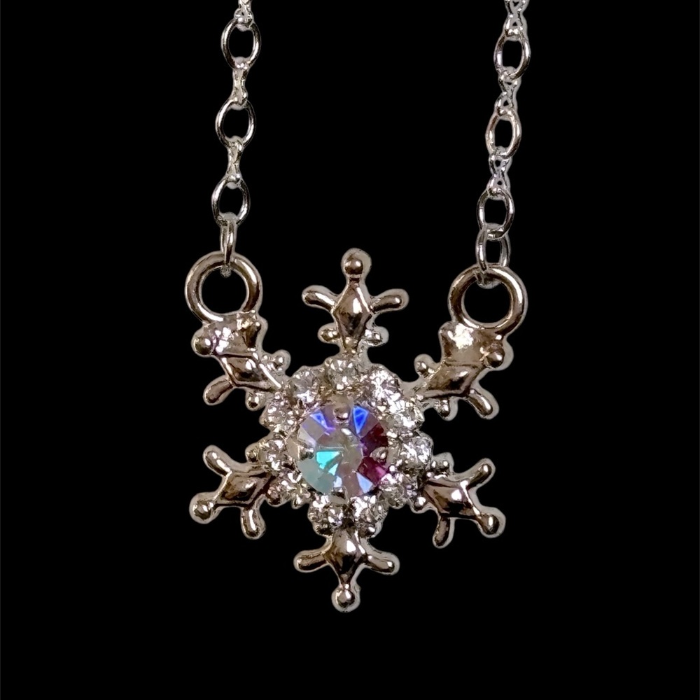 Snowflake Necklace with Swarovski Crystal AB stone - NWT